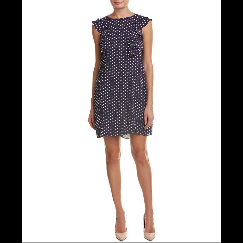 Donna Morgan Polka Dot Ruffled sleeve Dress